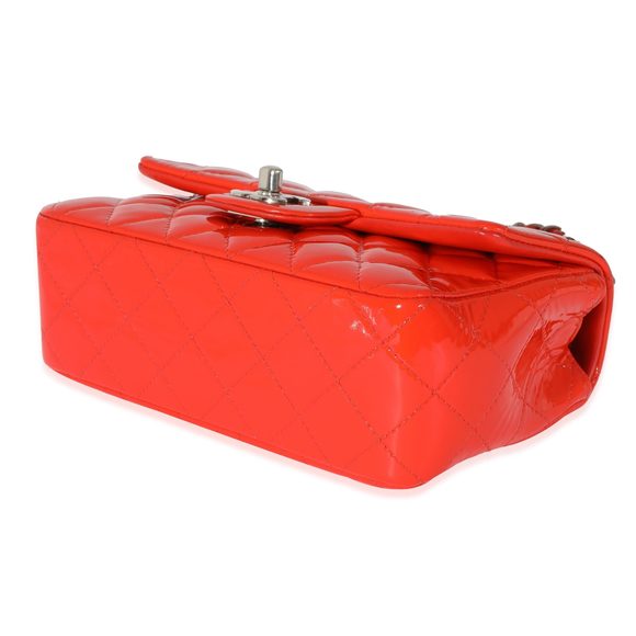 Chanel Orange Patent Rectangular Mini Flap - Picture 8 of 9